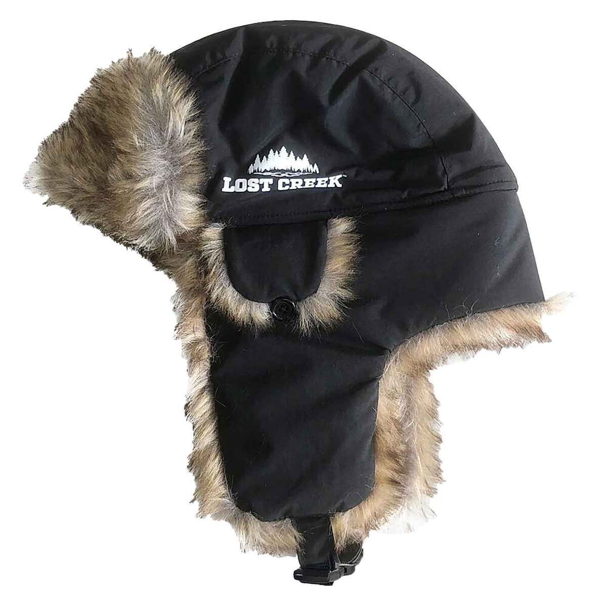 Lost Creek Fur Ice Fishing Hat - Black by Sportsman's Warehouse