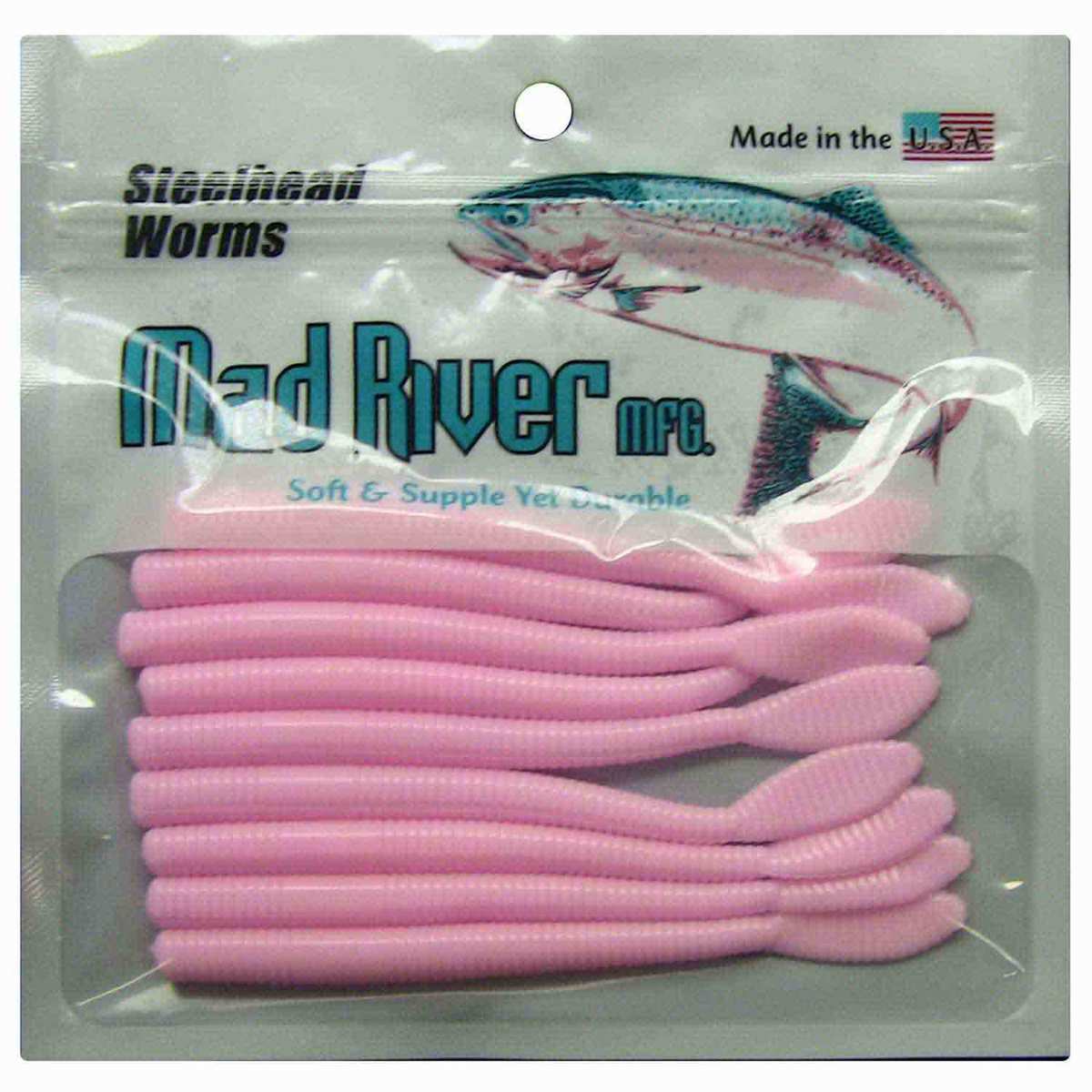 Mad River Scented Steelhead Worm Soft Worm - Pink Ghost, 3in - Pink Ghost | Sportsman's Warehouse