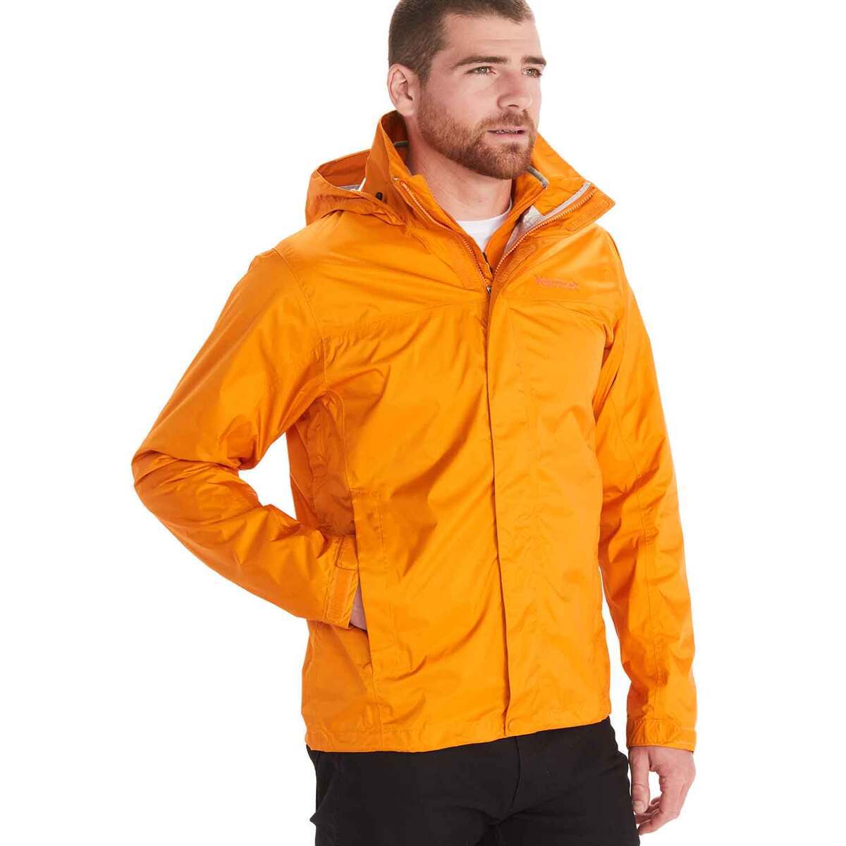 Marmot Men's PreCip Eco Waterproof Packable Rain Jacket - Orange Pepper ...