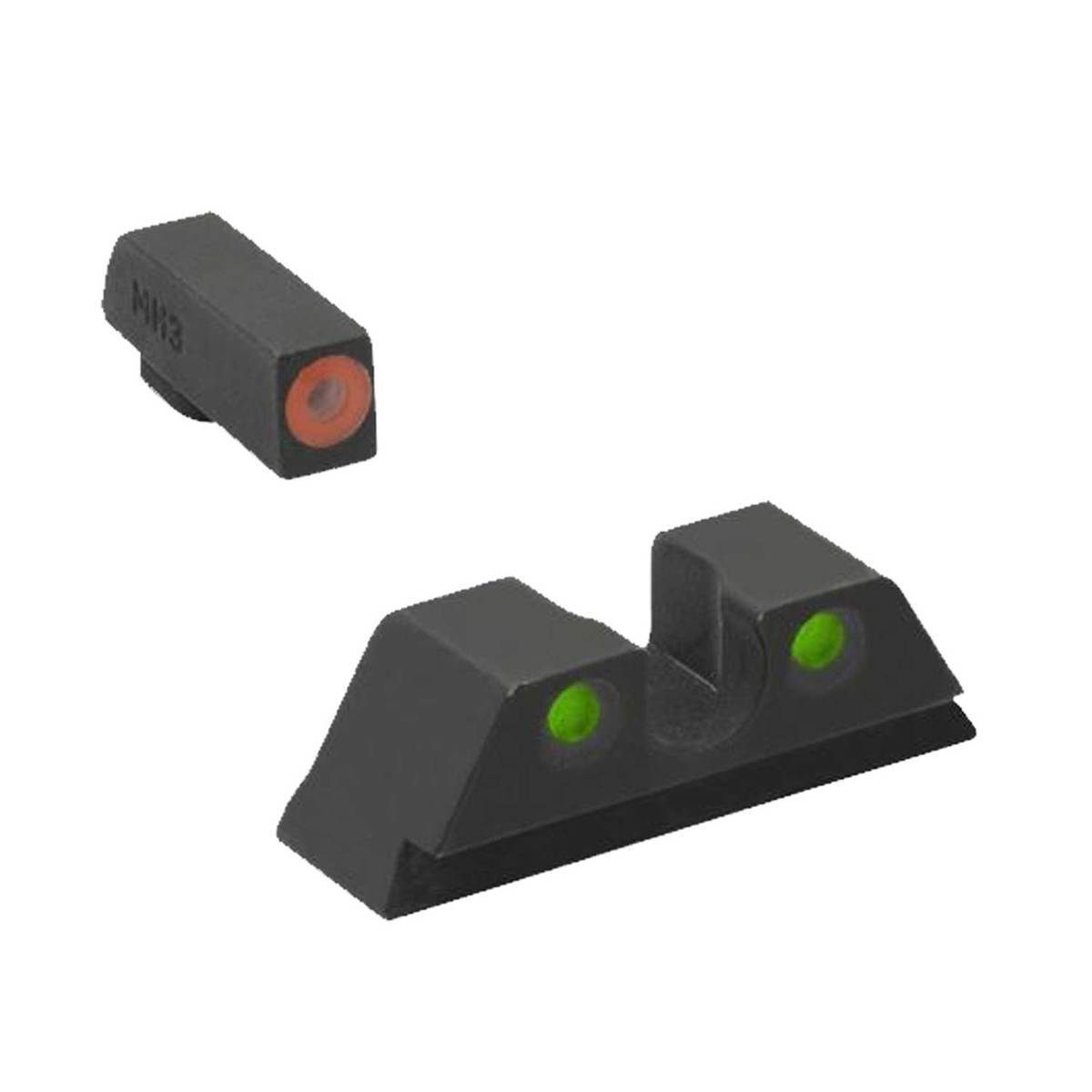 Meprolight Hyper Bright 3 Dot Glock Handgun Sight Set Orange Sportsmans Warehouse 8310