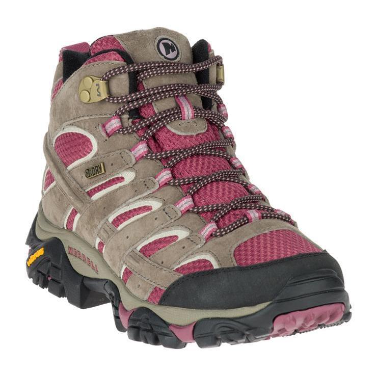 Merrell Women's Moab 2 Waterproof Mid Hiking Boots - Blush - Size 7.5 ...