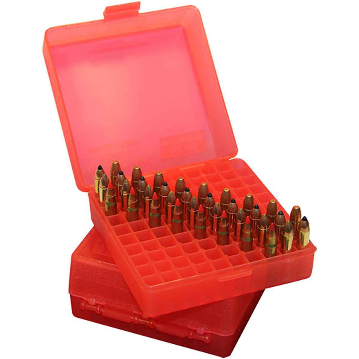 MTM 100 RD Ammo Box 22MAG-17MHR - Clear Red | Sportsman's Warehouse
