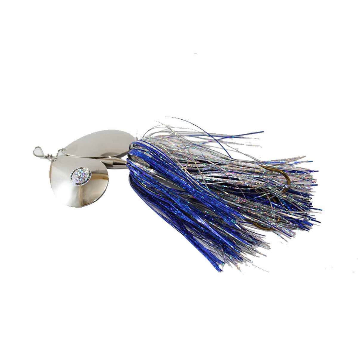 Double Showgirl 7.5 in Black/Blue Musky Spinner Lure