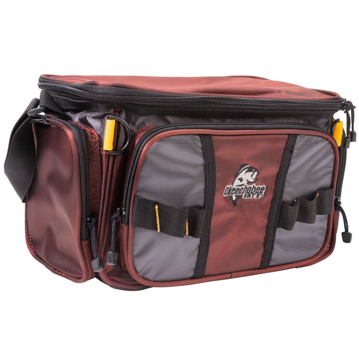 360 Fishing Gear Tackle Bag by Okeechobee Fats | Soft Sided Fishing Bag |  Includes 3 Fishing Accessories Utility Boxes | Top Loading Fishing Tackle