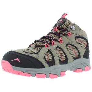 Pacific Mountain Youth Cedar Waterproof Mid Hiking Boots - Brown/Pink - Size 3