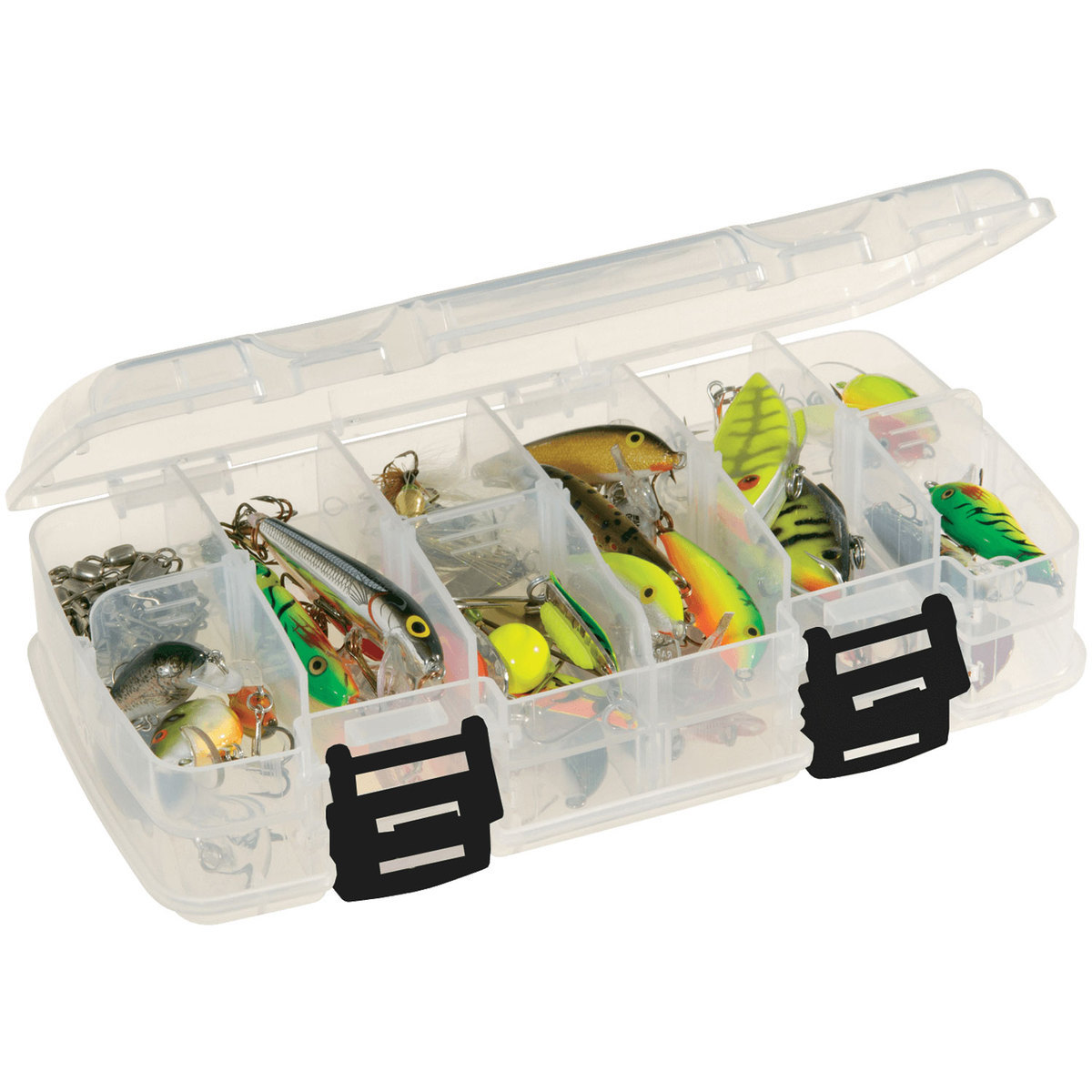 Fishing Lure Box, Double Sided Plastic Fishing Bait Box Versatile for Hooks