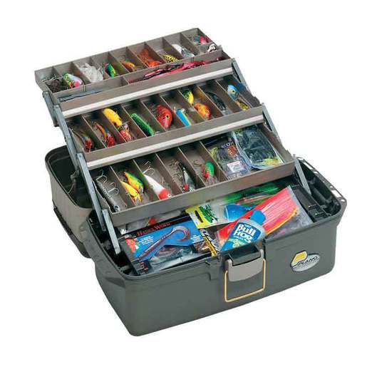 Plano (3) Tray Tackle Box Loaded w/Assorted Old & New Fishing