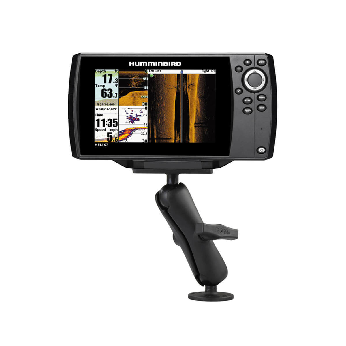 Ram Mounts DrillDown Double Ball Humminbird Helix 7 Fish Finder Mount