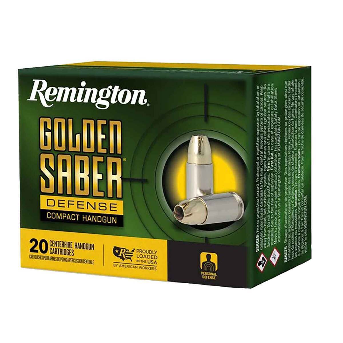 Remington Golden Saber Defense Compact 40 Sandw 180gr Bjhp Handgun Ammo