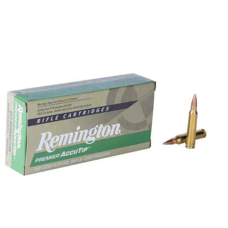 Remington Premier Accutip V 222 Remington 50gr Rifle Ammo 20 Rounds