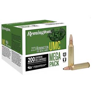 Remington UMC 223 Remington 45gr JHP Centerfire Rifle Ammo - 200 Rounds
