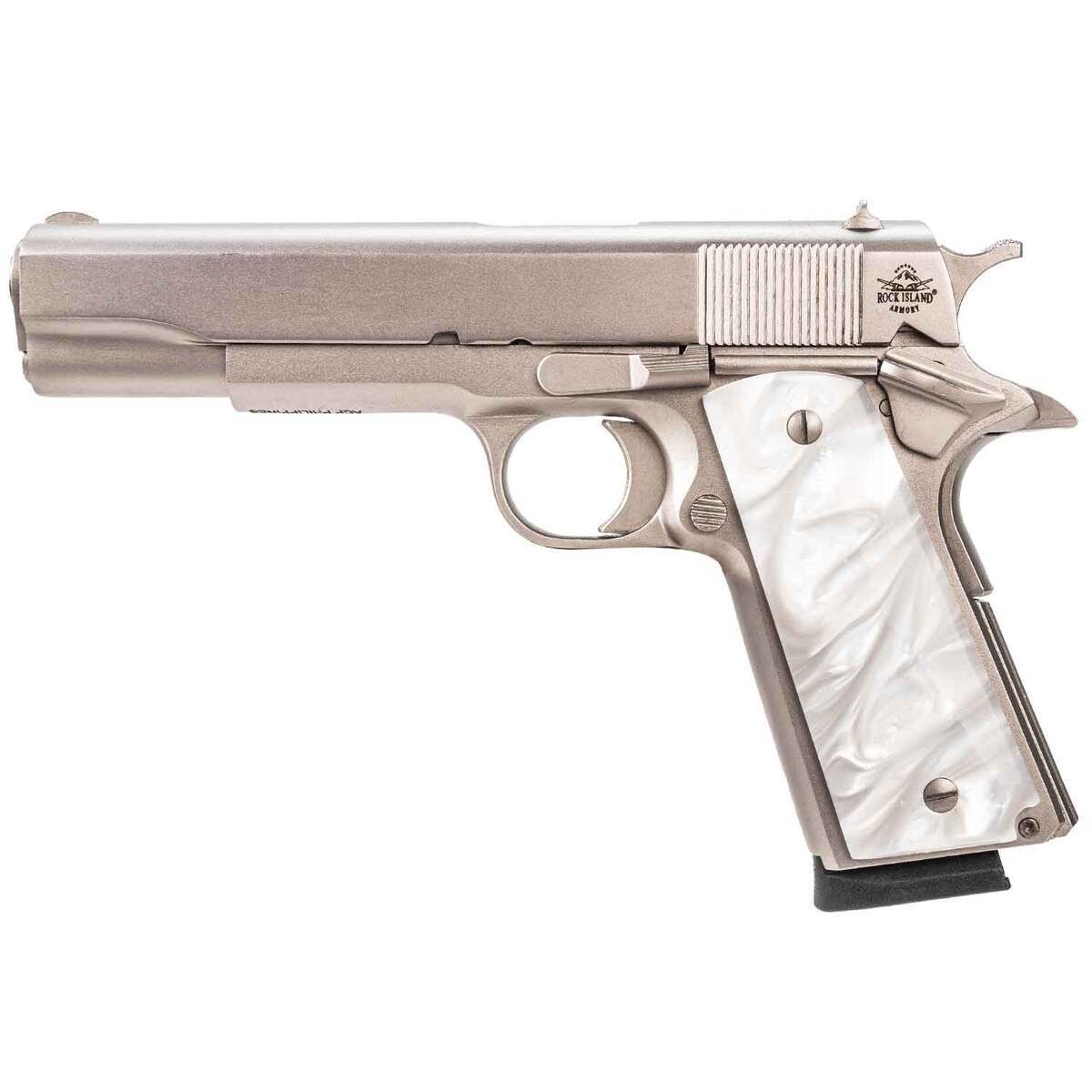 Rock Island Armory M1911 A1 Gi 45 Auto Acp 5in Matte Nickle Pistol 81 Rounds Sportsmans 2968