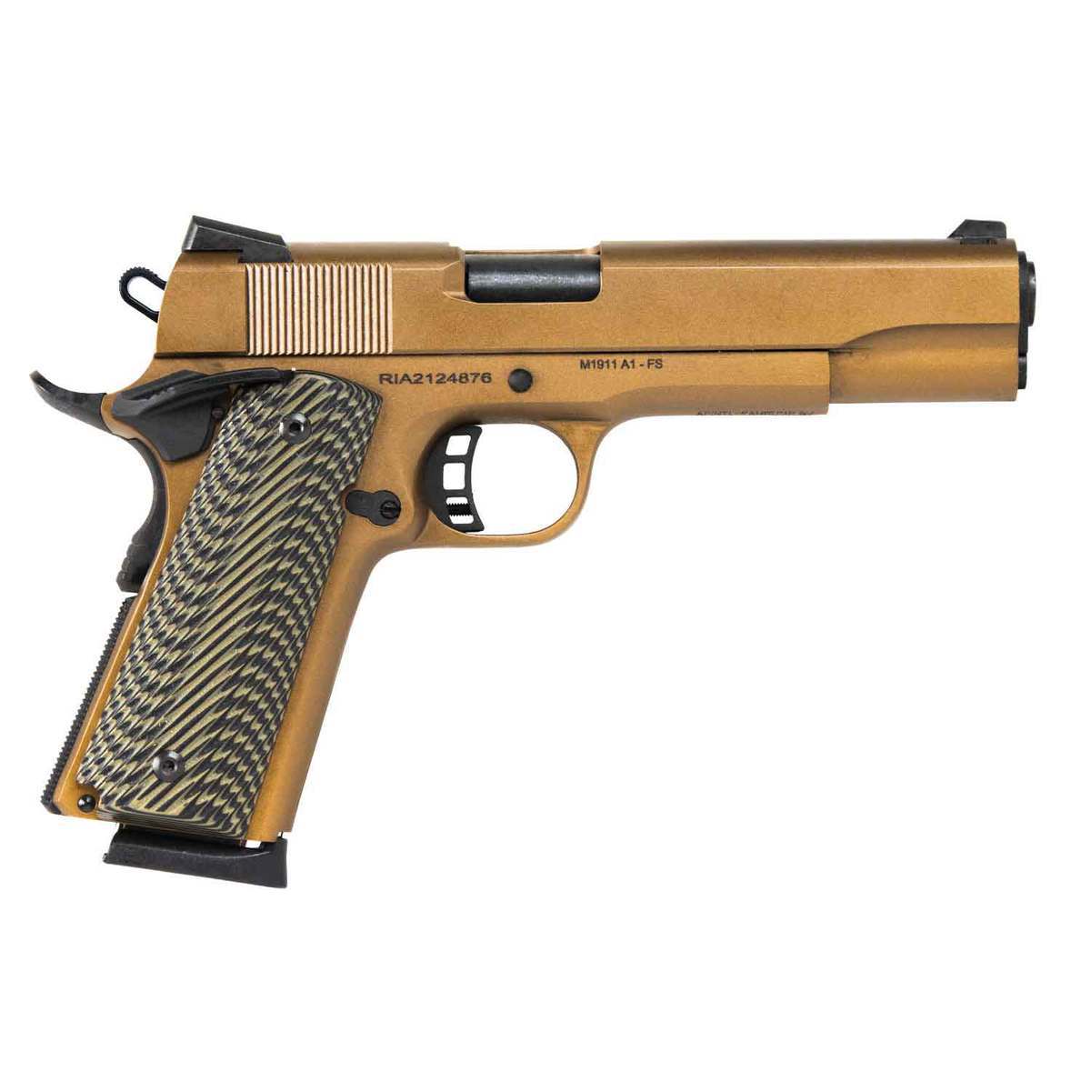 Rock Island Armory M1911 A1 Fs Tactical 45 Auto Acp 5in Burnt Bronzegreen Pistol 81 Rounds 4273