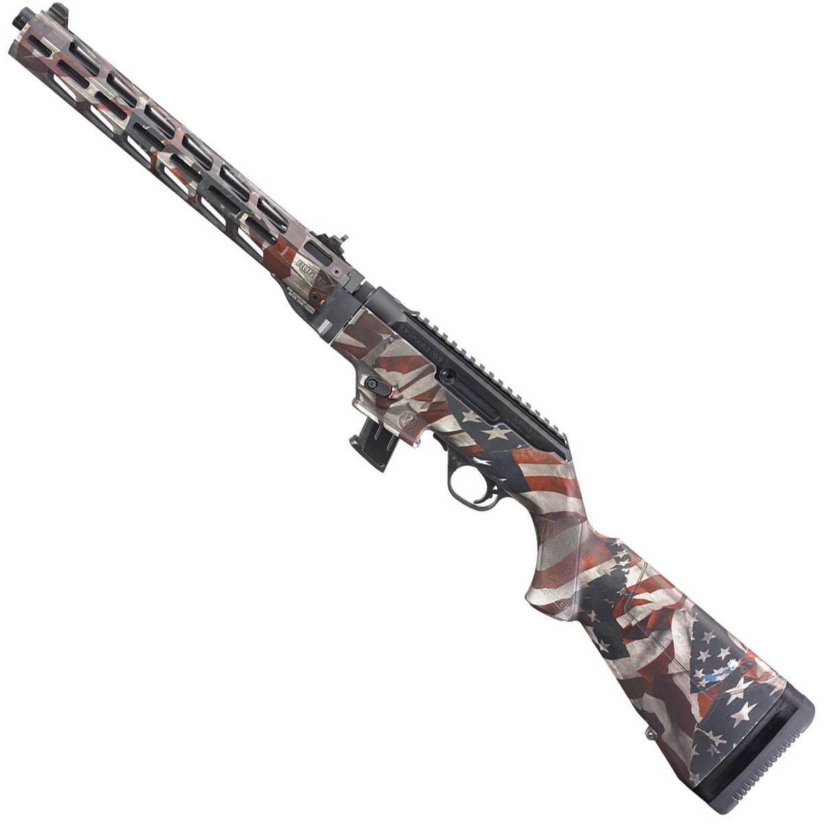 Ruger Pc Carbine Takedown 9mm Luger 1612in American Flag Camo Semi