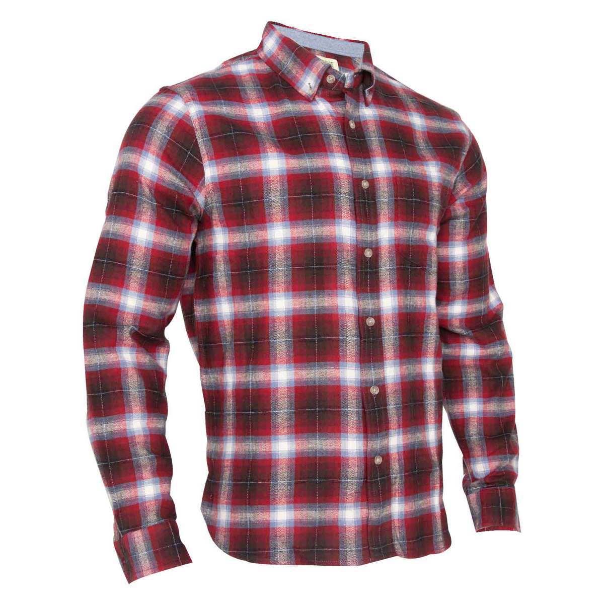 Rustic Ridge Men's Untucked Flannel Long Sleeve Shirt - Light Gray - XL ...