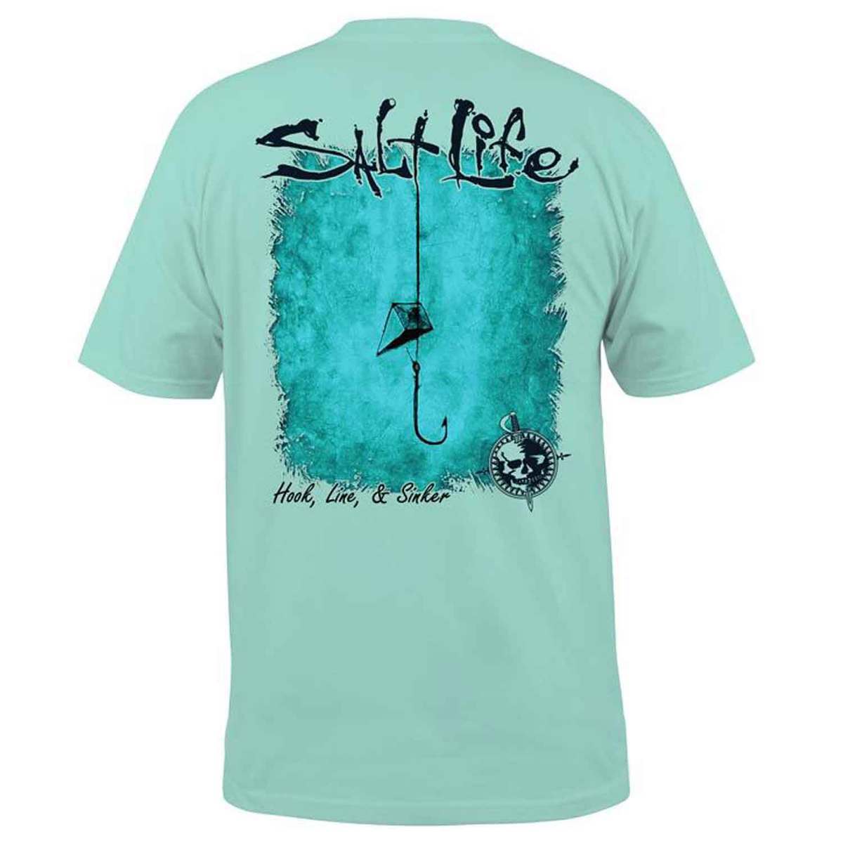 Salt Life Men's Hook Line And Sinker Graphic Short Sleeve Shirt - Aruba ...