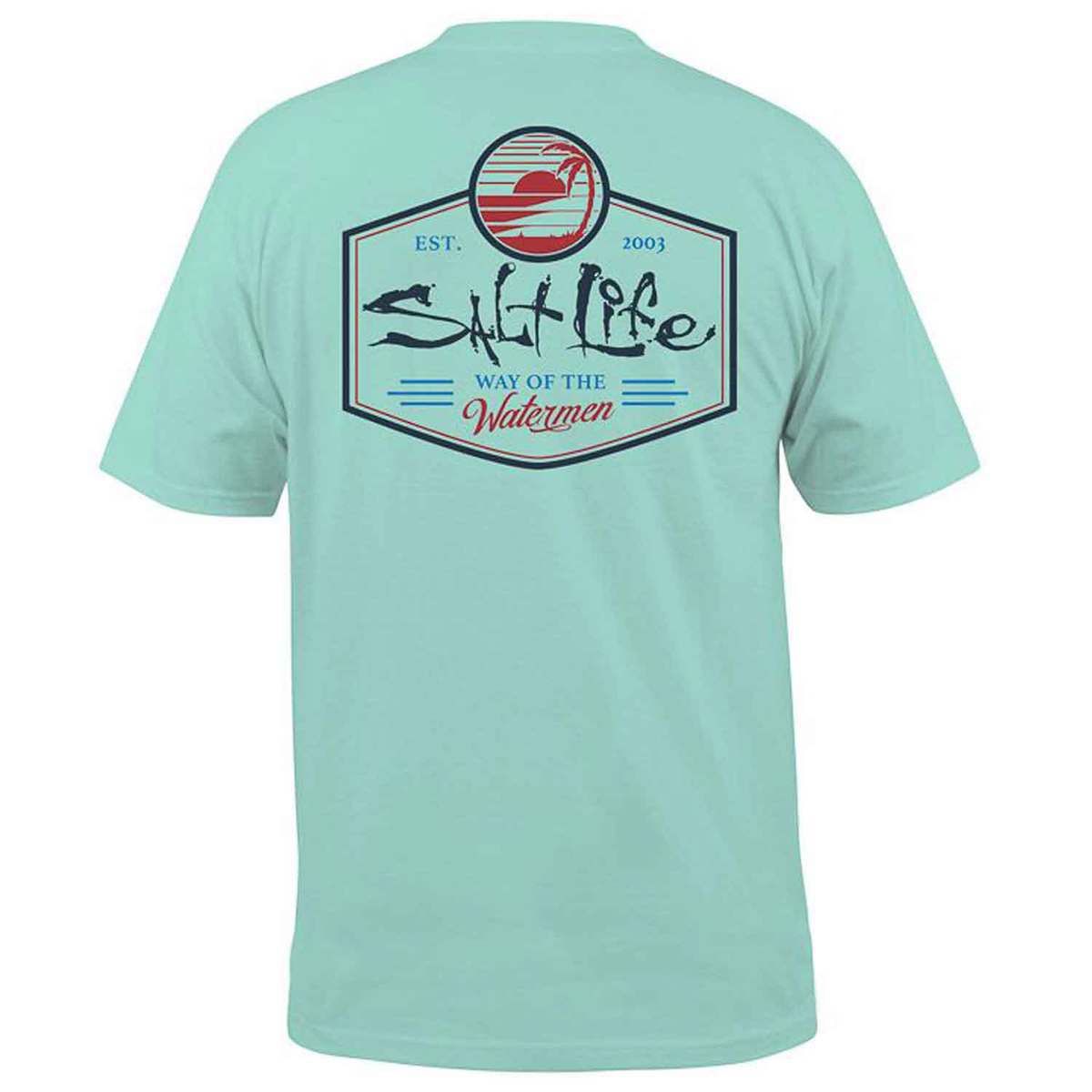 Salt Life Men's Salt Vibe Short Sleeve Shirt - Aruba Blue - M - Aruba ...