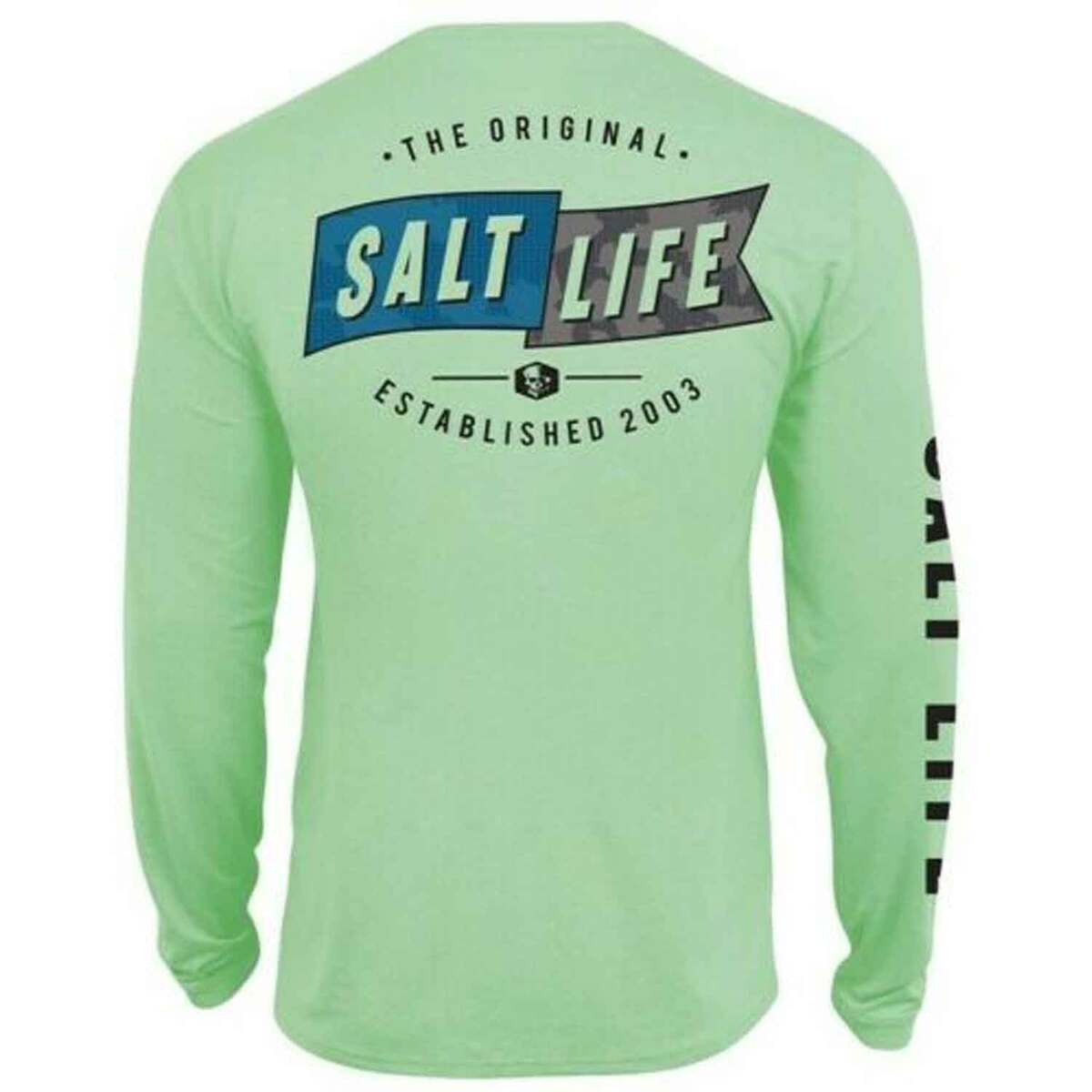 Salt Life Men's Salute Logo Graphic Performance Long Sleeve Fishing Shirt -  Pistachio Heather - XXL - Pistachio Heather XXL