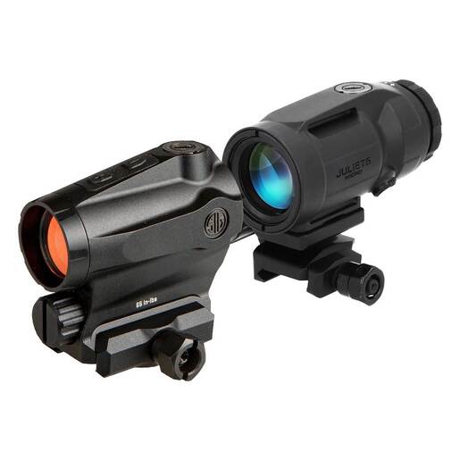 Sig Romeo and Juliet - MSR Combo KIT - 1X20MM Compact RED DOT Sight W/Micro  Magnifier, Black - Red Dot and Magnifier Combo with Cleaning Cloth : Sports  & Outdoors 
