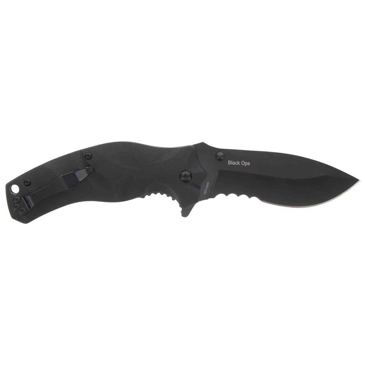 Smith & Wesson Black Ops Recurve 3.5 inch Assisted Knife - Black ...