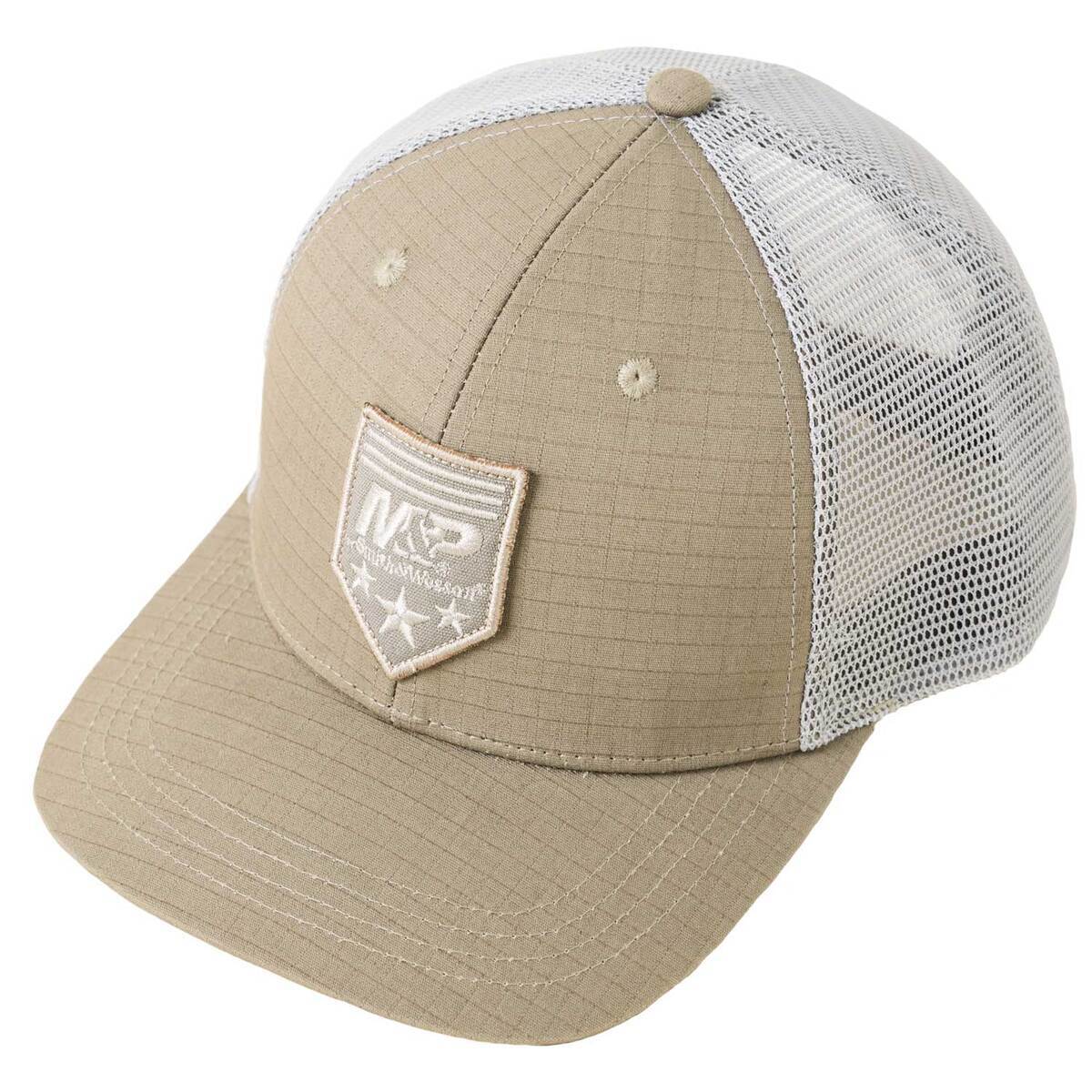 Smith & Wesson M&P Range Stripped Trucker Patch Adjustable Hat - Khaki ...