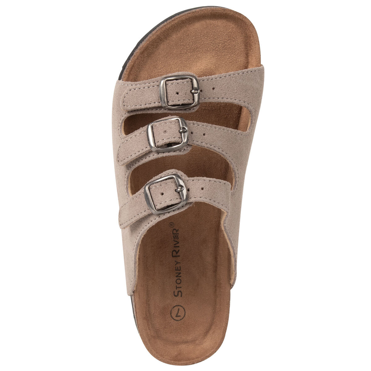 Stoney River Women's Corkbed 3 Strap Open Toe Sandals - Gray - Size 6 ...