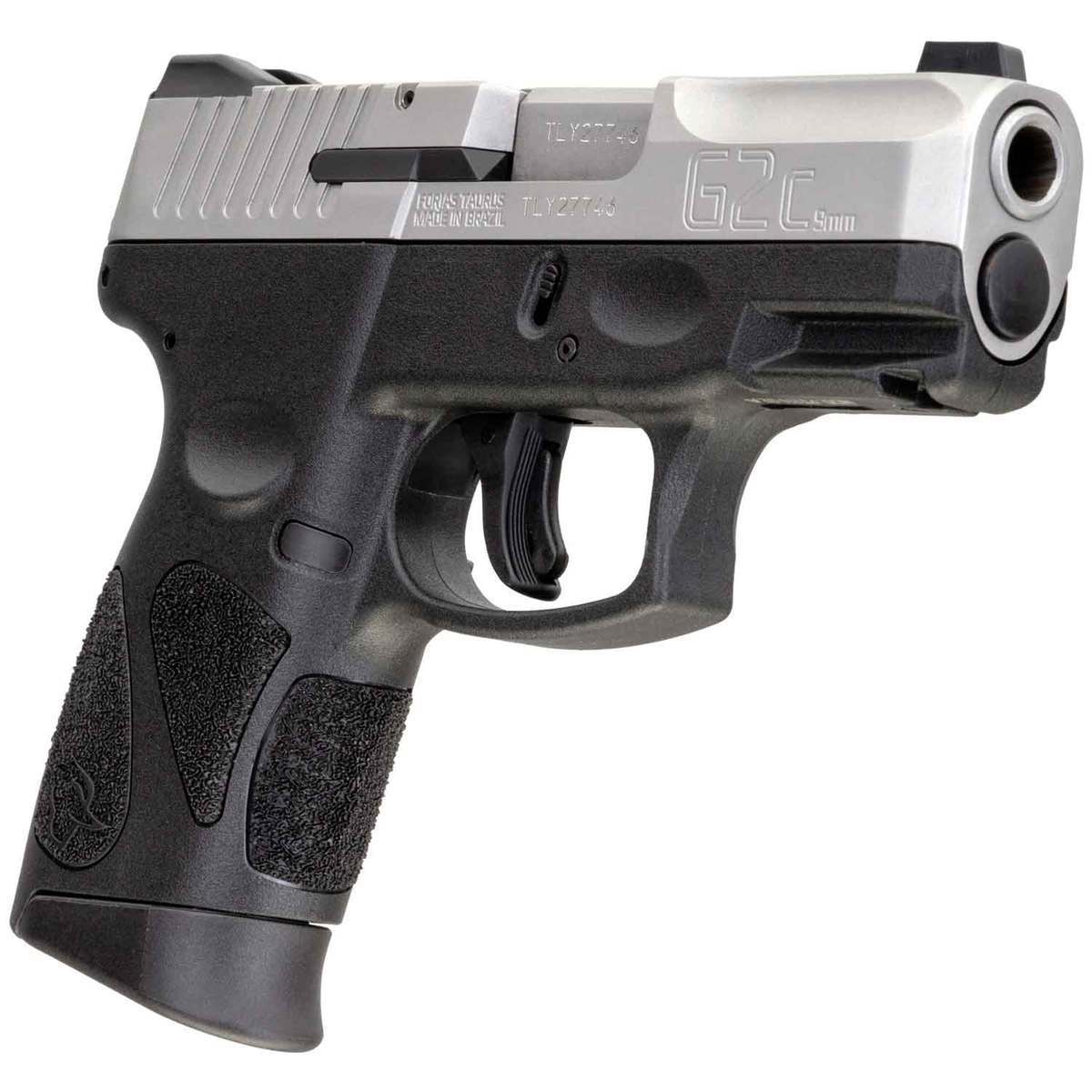 Taurus G2C 9mm Luger 3.2in Stainless/Black Pistol 12+1 Rounds Black