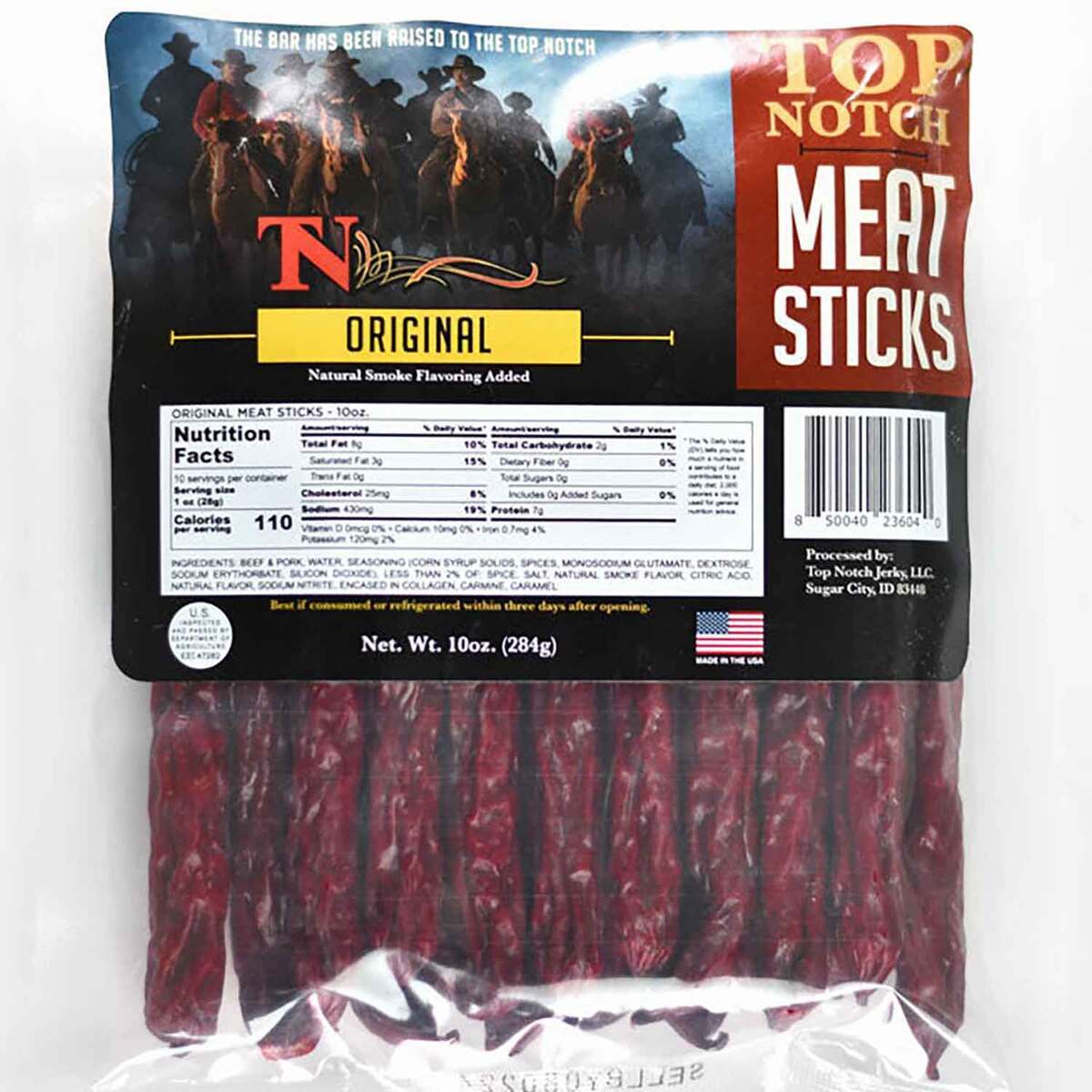 Top Notch Meat Sticks Original Beef Sticks - 10oz
