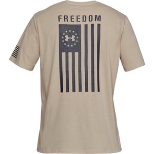Under Armour Men's Tactical Freedom Flag Short Sleeve Shirt - Desert Sand - 3XL