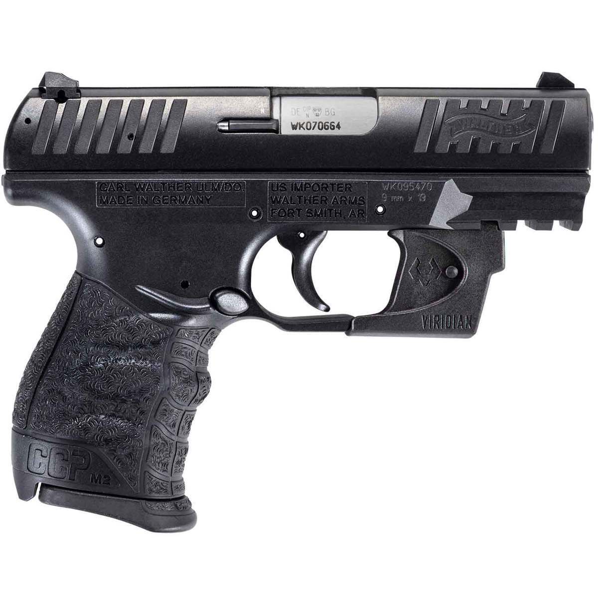 Walther Ccp M2 Viridian 9mm Luger 354in Black Pistol 81 Rounds Black Sportsmans Warehouse 6025