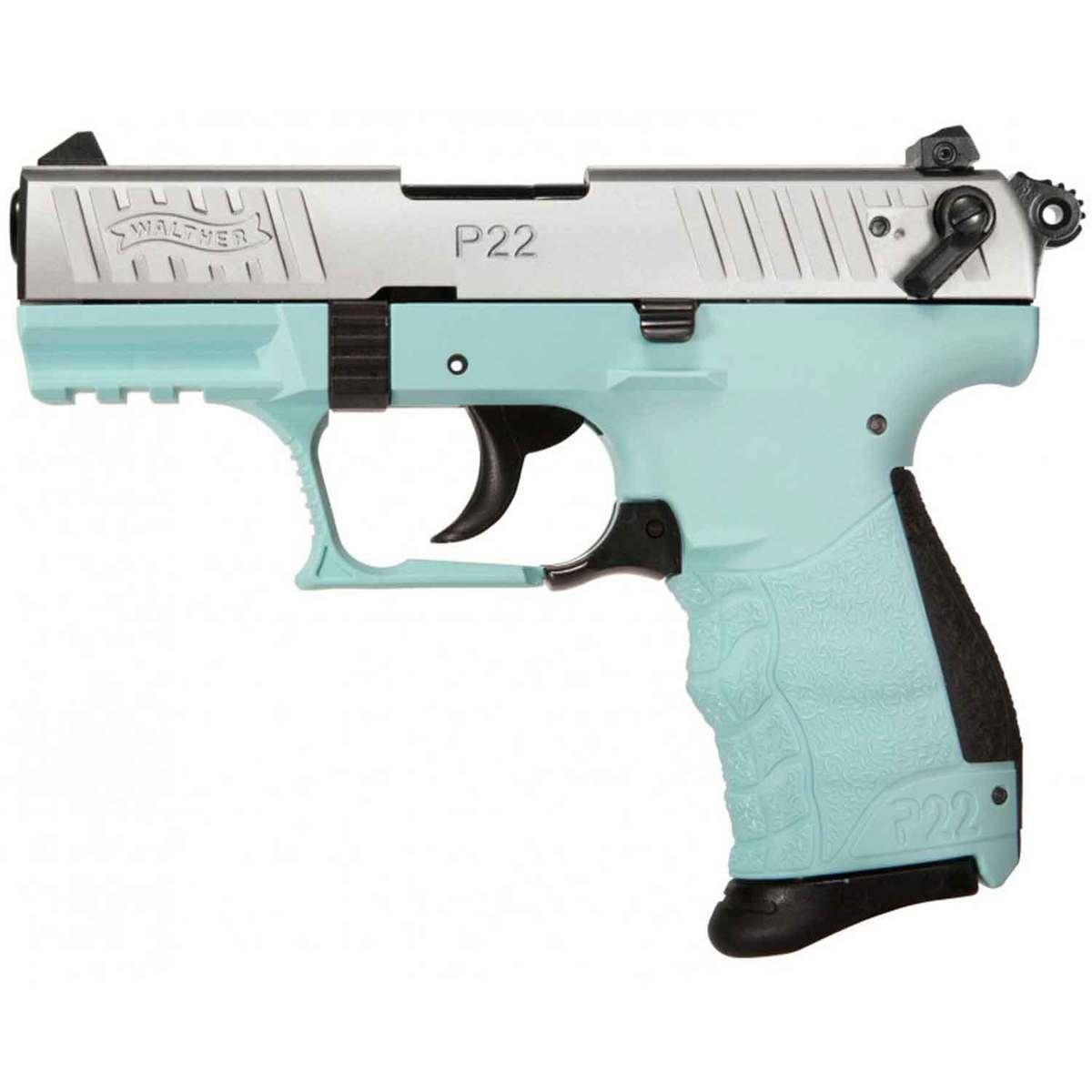 Walther P22 Q Angel 22 Long Rifle 342in Blueblacknickel Pistol 101 Rounds Angle Blue 0251