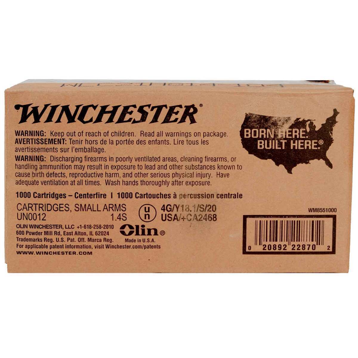 Winchester 5.56mm NATO 62gr FMJLC Rifle Ammo - 1000 Rounds | Sportsman ...