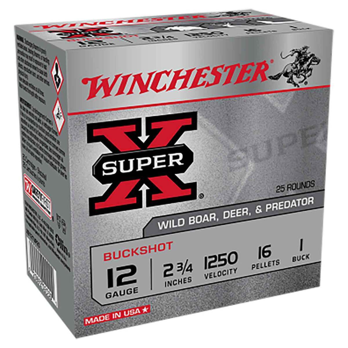 Winchester Super X 12 Gauge 2 34in 1 Buck 1oz Buckshot Shotshells