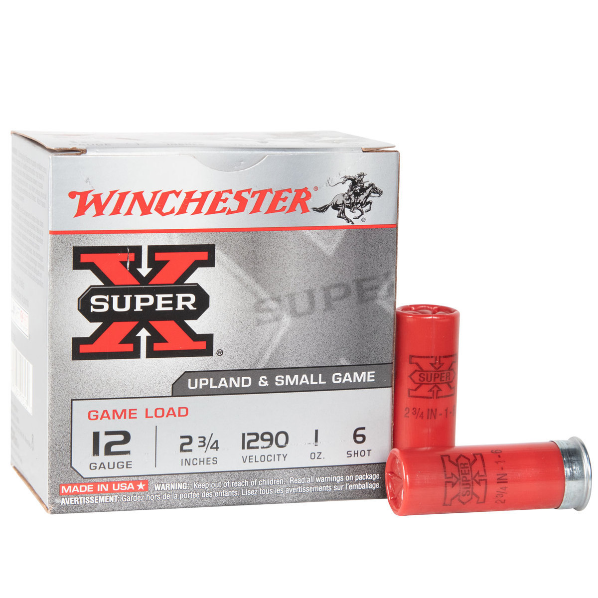 Winchester Super X 12-Gauge Shotgun Shells, #6 Shot, 25-Ct