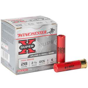 25 Round Box - 28 Gauge 2.75 Inch 3/4 Ounce Number 5 Shot Winchester Super  X High Brass Ammo - X285