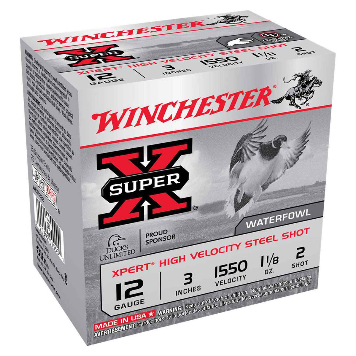 Winchester Super X Xpert High Velocity Steel 12 Gauge Ammo 3 2 Shot 25  Round Box, WEX1232