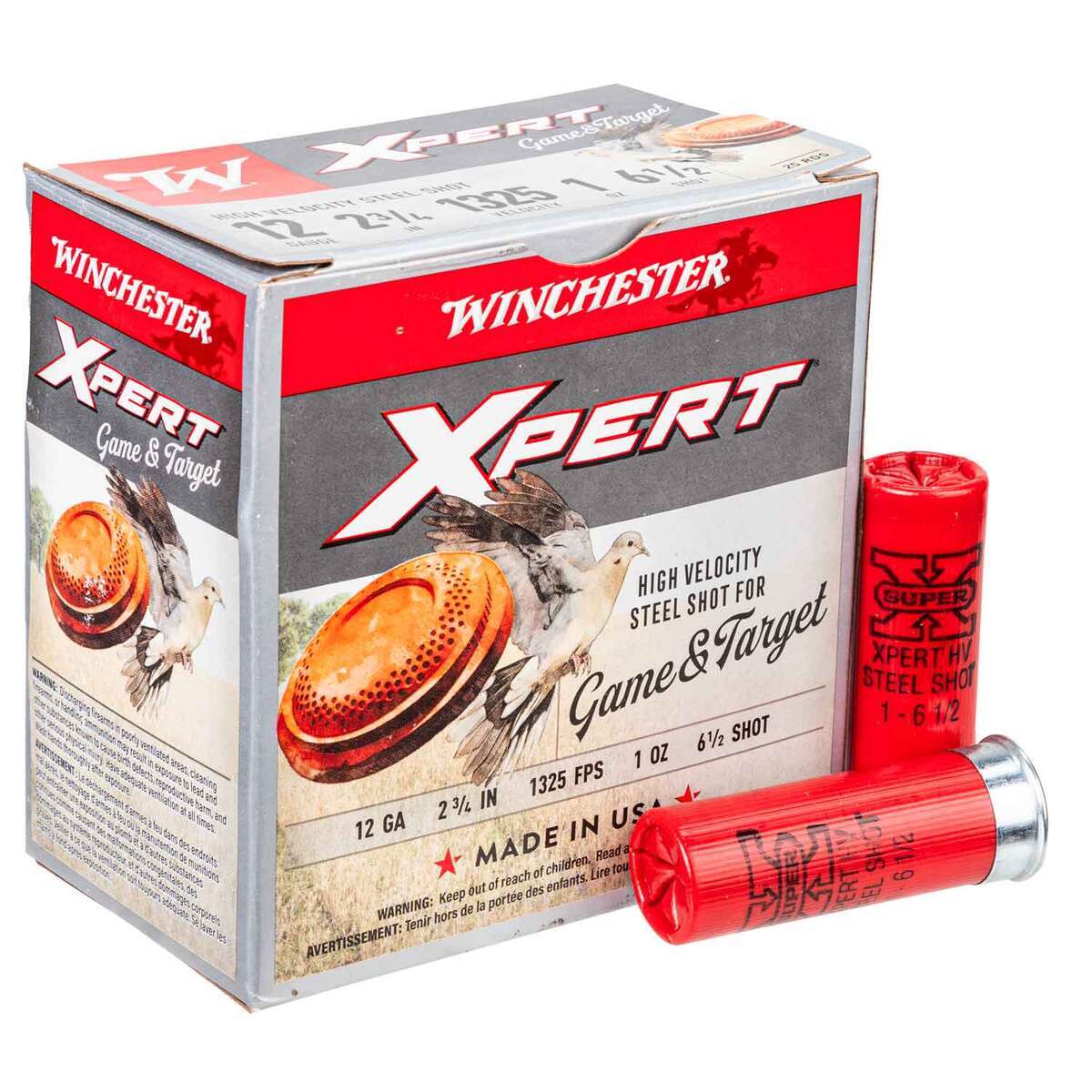 Winchester Xpert 12 Gauge Ammunition, 25 Rounds Steel Shot #4 - WEXP12H4
