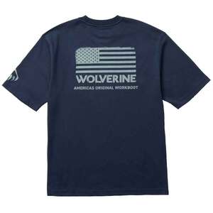 Wolverine Men's Traditional Fit Graphic Short Sleeve Casual Shirt - Navy - L