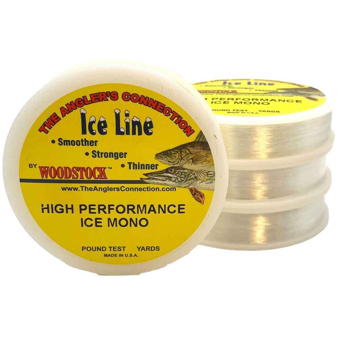 Woodstock Line Co High Performance Ice Mono Ice Fishing Line - 2lb, Clear,  100yd