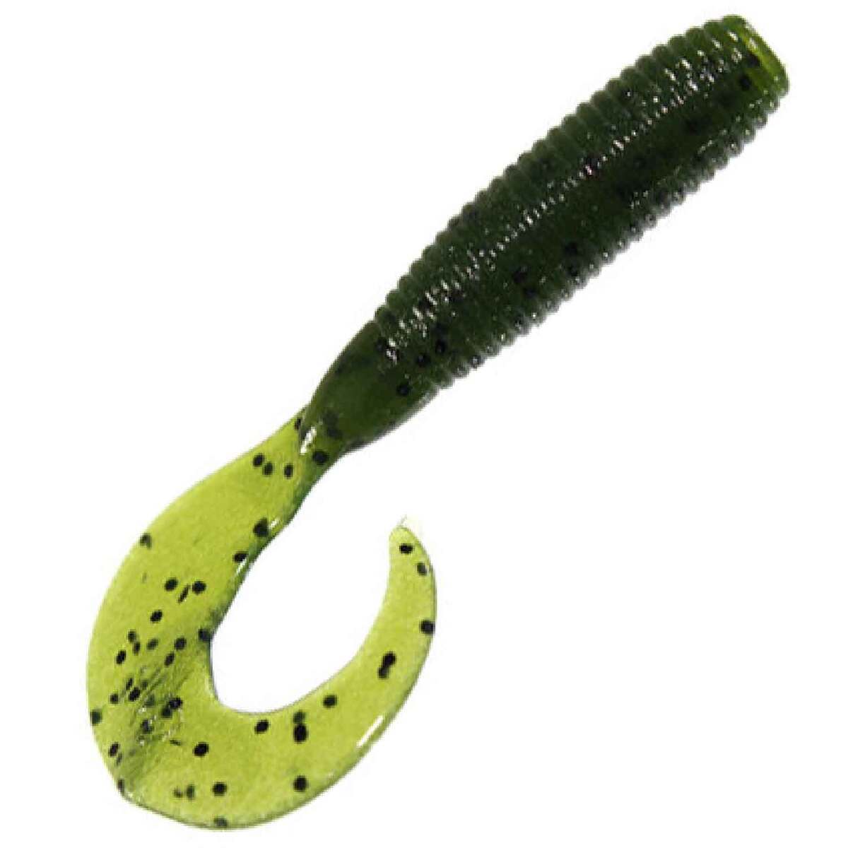 Yamamoto Baits Double Tail Hula Grub, 10 Pack, 4in, Chartreuse with Large  Black