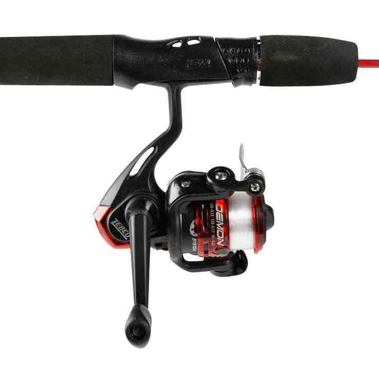 Hunting Fishing Zebco Dock Demon Red 30 In 1 Pc M Spin Combo 6lb Line Fishing